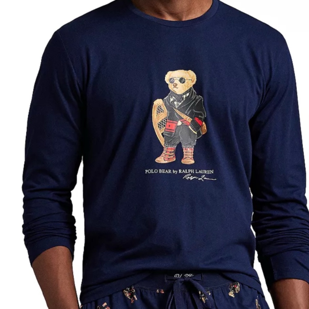 Ralph Lauren Long Sleeve Navy pjs set with Polo Bear